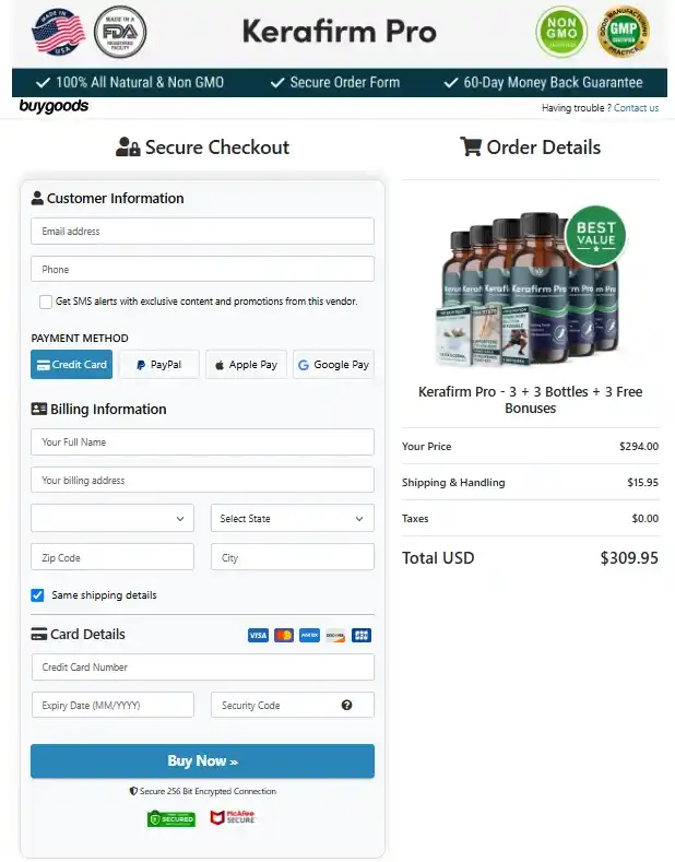 KeraFirm Pro Order Form